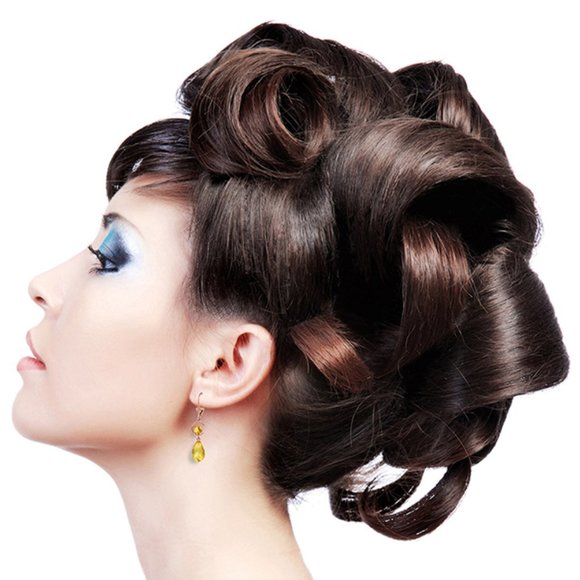 14K. GOLD LEVER BACK EARRING WITH NATURAL CITRINES - Picture 2 of 6